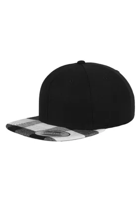 Obrázek produktu pro Yupoong Checked Flanell Snapback Cap Uni weiß/schwarz