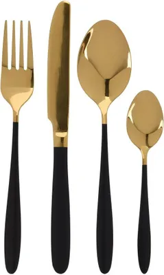Immagine prodotto di Set di posate, 16 pezzi in set, oro-nero