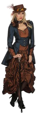 Produktbild von Steampunk Kleid Copper Blue - Fasching Kostüm Karneval Größe: 34