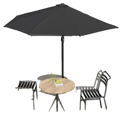 Imagen del producto de Toldo para balcón semicircular, resistente al viento, fácil de usar, dimensiones: 300 x 155 x 223 cm