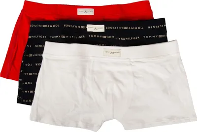 Zdjęcie produktu dla TH TOMMY HILFIGER Bokserki dla chłopców i mężczyzn, zestaw 3 sztuk, elastyczna bawełna z domieszką Elasthanu, numer artykułu UB0UB00500, rozmiar M (wiek 8–10 lat / obwód bioder 128–140 cm), 95% bawełna, 5% Elasthan