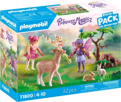 Produktbild von PLAYMOBIL Princess Magic Starter Pack Feen mit süßen Waldtieren 71800