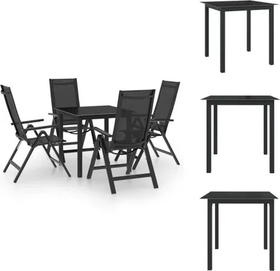 Image de vidaXL Ensemble de jardin 5 pièces aluminium anthracite - Ensemble de meubles de jardin