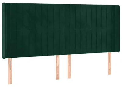 Produktbild von vidaXL Kopfteil mit Ohren Dunkelgrün 183x16x118/128 cm Samt