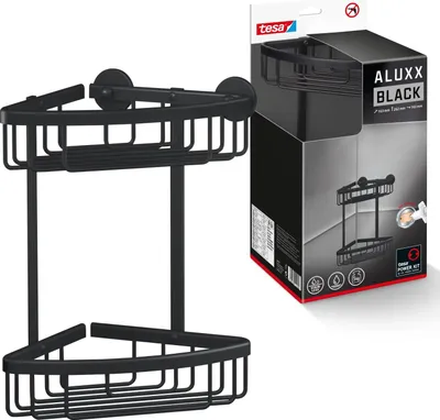 Produktbild von TESA ALUXX BLACK, Aluminium, Schwarz, Wand-montiert, Duschregal, 163 mm, 163 mm
