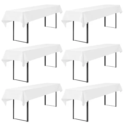 6er-Pack Biertischdecke Polyester 100x250 cm weiß