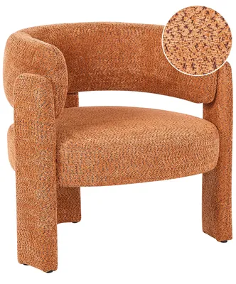 Produktbild von BELIANI Gemütlicher Sessel in Orange mit Chenille-Bezug Moderner Bequemer Sitz Geschwungene Rückenlehne Skandinavischer Stil