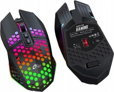 Zdjęcie produktu dla Mysza gamingowa bezprzewodowe bluetooth ergonomiczna dla graczy czarna