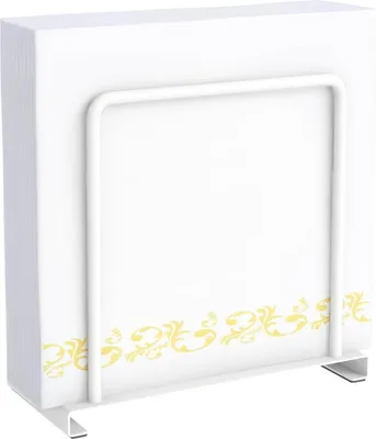 Zdjęcie produktu dla Uchwyt na serwetki biały metal, STWWO Dekoracja papieru stołowego 14cm
