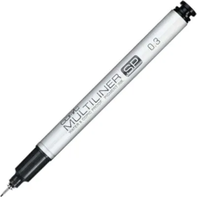 Zdjęcie produktu dla Copic Mulitliner SP, Czarny, Drobny, Srebrny, Okrągły, Tusz na bazie pigmentu, 0,3 mm
