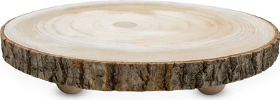 Produktbild von 1.05 Kleiner Deko Blumenhocker aus einer Baumscheibe - ca. Ø 25 cm - Beistell Tisch Hocker (klein)