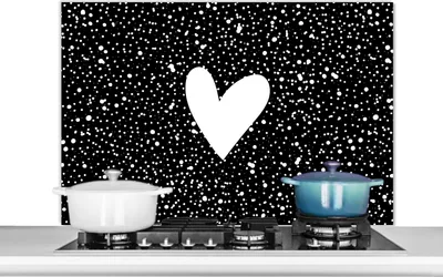 Produktbild von KitchenYeah®  Spritzschutz Küche - Küchenrückwand - Wandschutz für Herd und Spüle - Design - Liebe - Herz 100x65 - Alu-Dibond (Alternative zum Spritzschutz aus Glas) - Hitzebeständig - Herdspritzschut