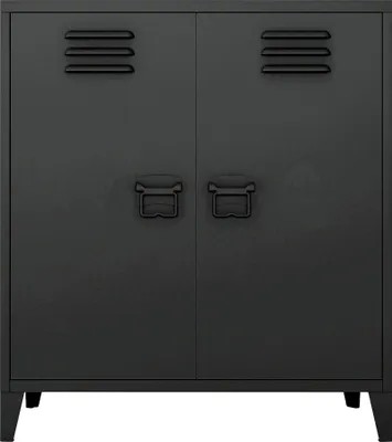 Produktbild von Metallschrank ‘Oripää’ mit 2 Türen 90 x 80 x 33 cm Schwarz