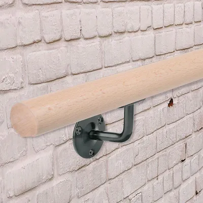Produktbild von Handlauf aus Buche Holz, 2 m Länge, nachschneidbar für individuelle Wandmontage