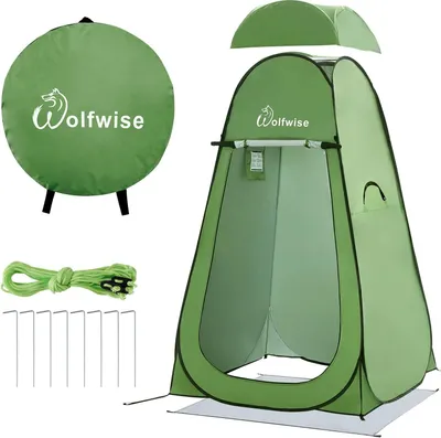 Produktbild von Pop-up Umkleidezelt, Toilettenzelt, Duschzelt für den Camping, mobil für draußen, tragbares Zelt für Privatsphäre, blau