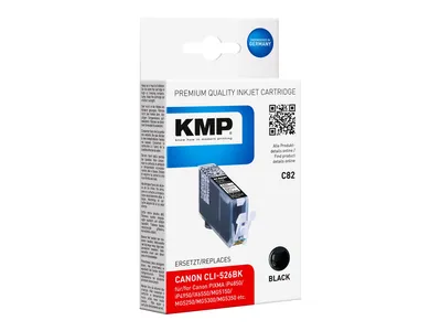 Immagine prodotto di KMP C82 - 9 ml - Schwarz - kompatibel - Tintenpatrone (Alternative zu: Canon CLI-526BK, Canon 4540B001) - für Canon PIXMA iP4950, iX6550, MG5350, MG6150, MG6250, MG8150, MG8250, MX715, MX885, MX895