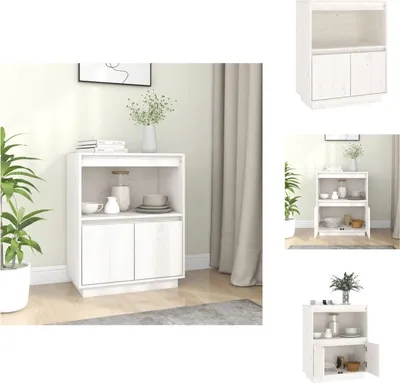 Image de vidaXL Sideboard Blanc 60x34x75 cm Pin massif - Sideboards