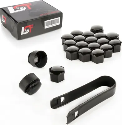 Produktbild von 20x Radschraube Kappen 17 mm Schwarz Glanz Anti-Diebstahl für HYUNDAI DAIHATSU
