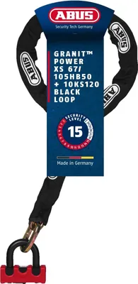 Image de ABUS GRANIT Power XS 67/105HB50 rouge + 10KS120 noir loop