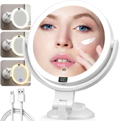 Produktbild von Elektronische Make-up Spiegel mit 20-facher Vergroting und Drehfunktion