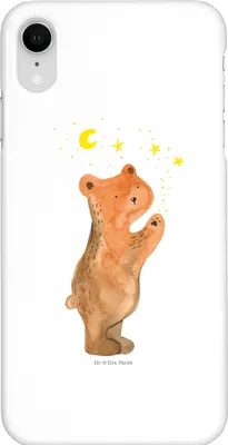 Produktbild von Mr. & Mrs. Panda Iphone XR Handyhülle Verliebter Bär - Weiß - Geschenk, To The Moon And Back, Handy Case, Teddy, Verliebte, Partner, Premium Kunststoff, Spruch