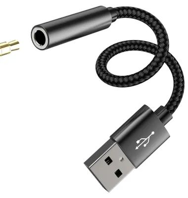 Produktbild von USB-Audioadapter mit 3,5-mm-Kopfhöreranschluss, DAC-Kabel