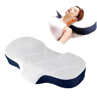Produktbild von Nackenkissen, Orthopädisches Kopfkissen aus Memory Foam, Ergonomisches Kopfkissen gegen Nackenschmerzen Grau