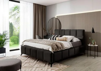 Obrázok produktu pre Čalúnená posteľ 180x200 MENVORA - tmavo šedá 1