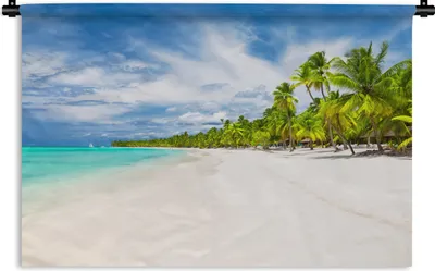 Produktbild von MuchoWow® Wandteppich Wandbehang Strand - Meer - Palmen 120x80 cm Tapisserie Dekoration Wandtuch - Wanddekorationen - Wandtücher
