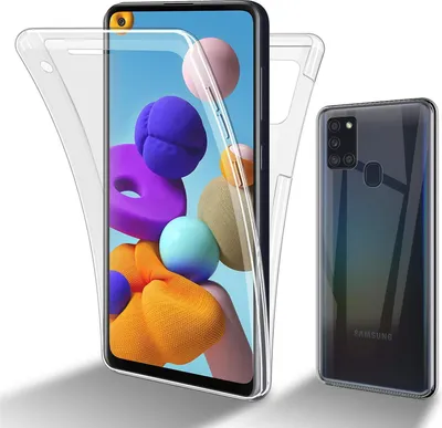 Produktbild von Cadorabo Schutzhülle für Samsung Galaxy A21s Hülle in natur 360° Etui Full Body Handyhülle Cover Case