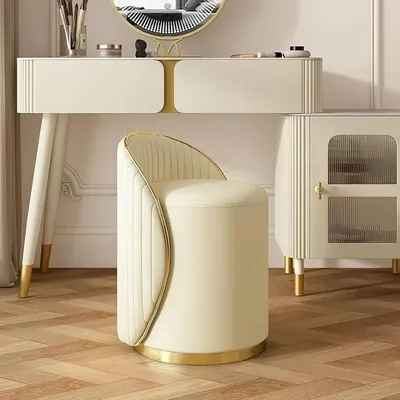 Imagen del producto de Taburete de maquillaje - Taburete para maquillaje - Taburete para tocador - Taburete giratorio - Puf - Giratorio 360°