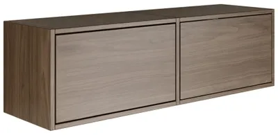 Produktbild von Selsey Framme – hängendes TV-Board mit zwei Klappen, Holzoptik Walnuss, 100 cm
