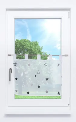 Produktbild von Scheibengardine von Lysel - Colmena  (Bx H) 140cm * 48cm Grau/Grau
