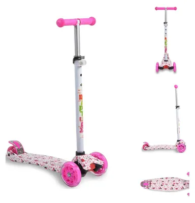 Produktbild von Byox Kinderroller Scooter Rapture aus Alu, Wassertransferdruck, PolyurethanLeuchträder weiß
