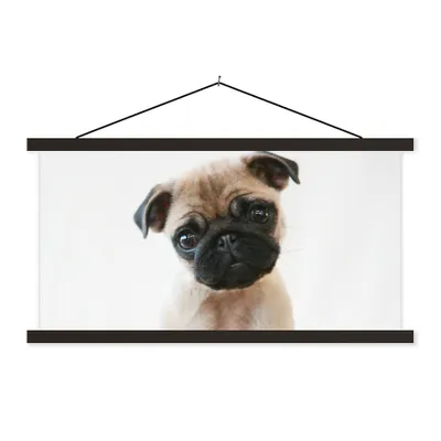 Produktbild von MuchoWow® Textilposter Hund - Haustiere - Porträt 150x75 cm mit schwarzem Rahmen - Posterleiste