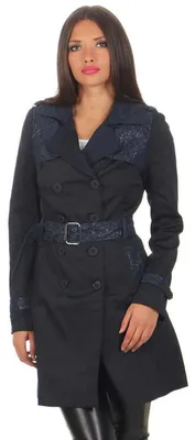 Produktbild von Damen Trenchcoat Mantel Parker Jacke; Dunkelblau S