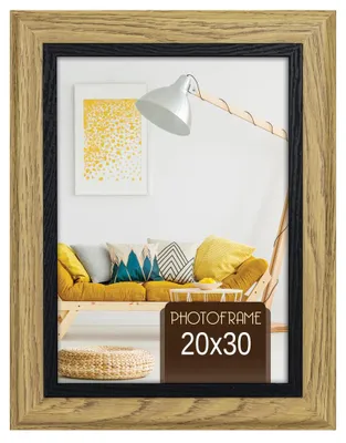 Image de Cadre photo en bois rectangulaire marron pour 20x30 cm