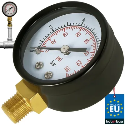 Produktbild von KOTARBAU® 0-10 Bar Manometer Seitenanschluss Gewinde 1/4" Durchmesser 50mm Druckmessgerät Druckmesser Flüssigkeits- und Gasdruckmesser