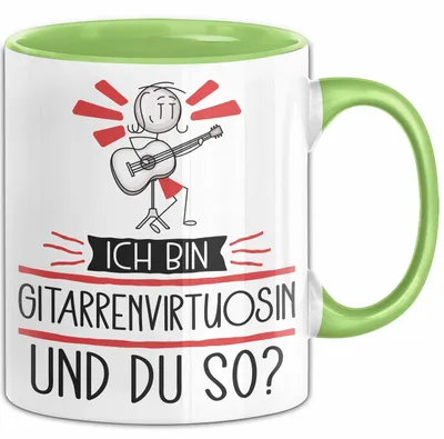 Produktbild von Gitarrenvirtuosin Tasse Geschenk Ich Bin Gitarrenvirtuosin Und Du So Geschenkidee Lustiger Spruch Becher (Grün)