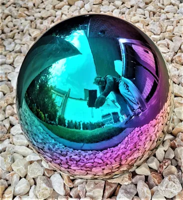 Produktbild von Dekorationskugel 20 cm Edelstahl rainbow poliert