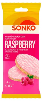 Image de Gaufrettes au riz et au maïs, saveur framboise, 65 g