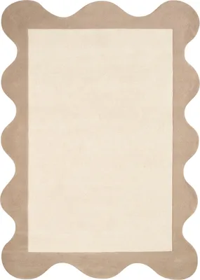 Obrázek produktu pro BELIANI Koberec béžový vlna nepravidelný tvar geometrický vzor 160 x 230 cm  moderní styl obývací pokoj