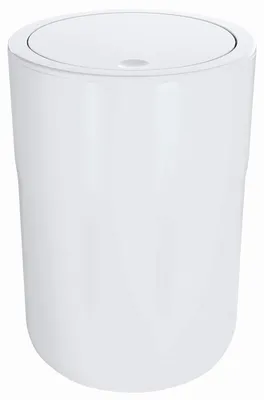 Productafbeelding van Ibenzoa® Kosmetische afvalbak, 5 liter – compacte plastic afvalbak met scharnierend deksel, zakhouder, Ø 19 x 26 cm, geschikt voor keuken en badkamer