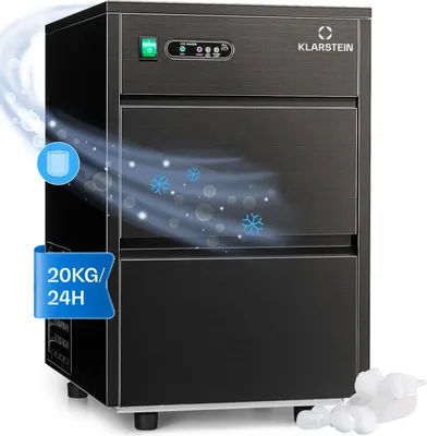 Image de Klarstein Machine a Glacons Portable pour la Maison en Acier Inoxydable, Capacité de 1,3L, Machine a Glaces, Ice Maker Afichage LED, 145W, R600a, Capacité 20 kg, Stockage 3,5 kg, Pelle à Glace et Bac