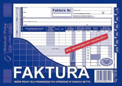 Zdjęcie produktu dla Faktura VAT A5, 80 kartek