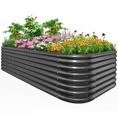 Produktbild von Quictent Hochbeet Metall Pflanzbeet, Stabiles Frühbeet Ohne Boden, Gartenbeet 201 x 107 x 62cm, Extragroße Pflanzkasten für Balkon & Garten, Garu