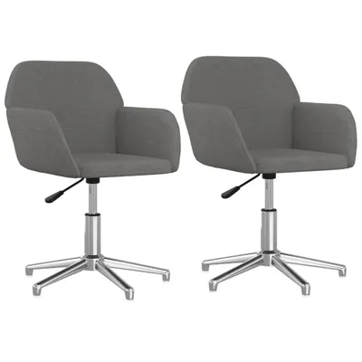 Image de Chaises pivotantes à manger lot de 2 Gris clair Tissu