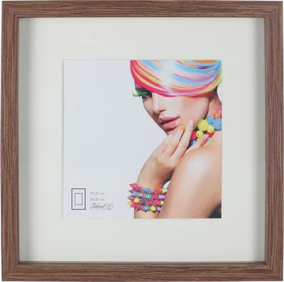 Produktbild von 3D Objektrahmen Holz Bilderrahmen quadratisch Wanddeko Collage Poster Fot Rahmen - Farbe: Braun | Format: 23x23