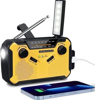Produktbild von Tragbares Dynamo-Überlebensradio, AM/FM-Solar-Kurbelradio, tragbares batteriebetriebenes Radio mit 2500-mAh-Powerbank/SOS-Alarm/Taschenlampe