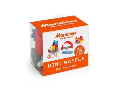 Produktbild von Marioinex Bausteine Mini Waffle 35-teilig blaues Konstruktionsspielzeug
